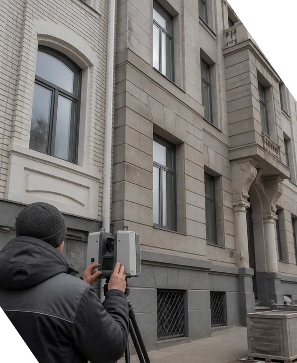 Лазерное сканирование фасадов зданий для обследования в Саранске